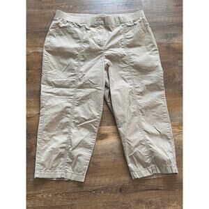 Chico's khaki cotton blend capri pants chico's 2, US 12